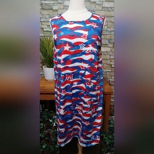 Stylish Red and Blue Maxi Dress